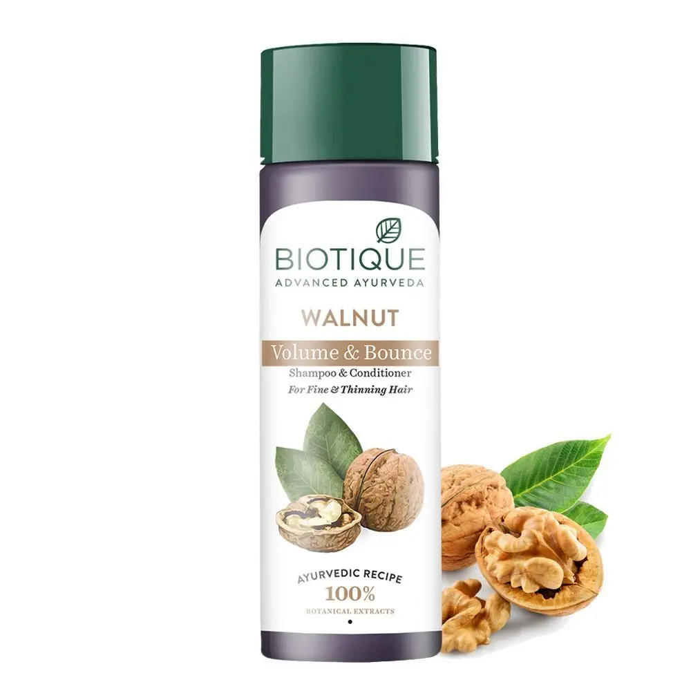 Biotique Walnut Volume & Bounce Shampoo & Conditioner (120 ml)