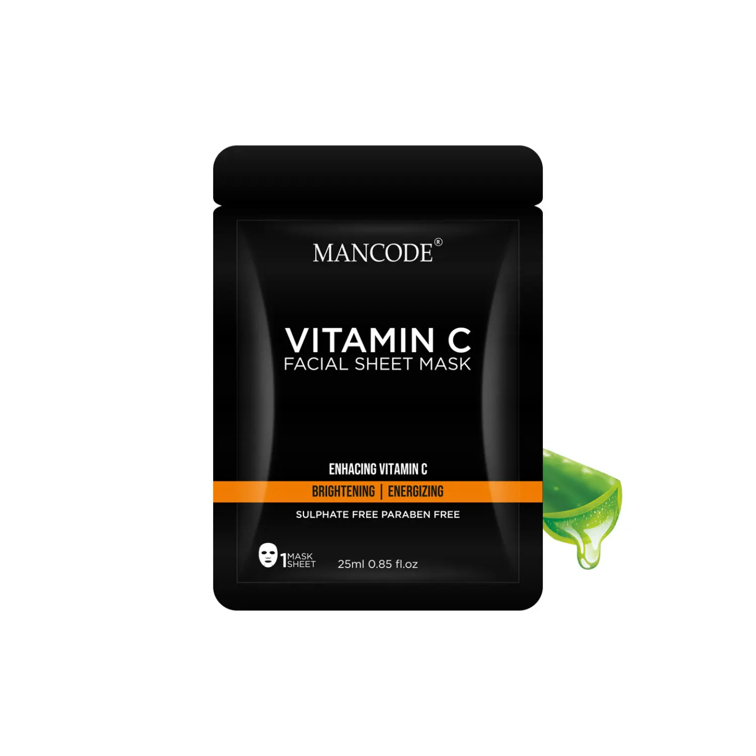 Mancode Vitamin Cfacial sheet mask,25ml Each (Pack of 3)