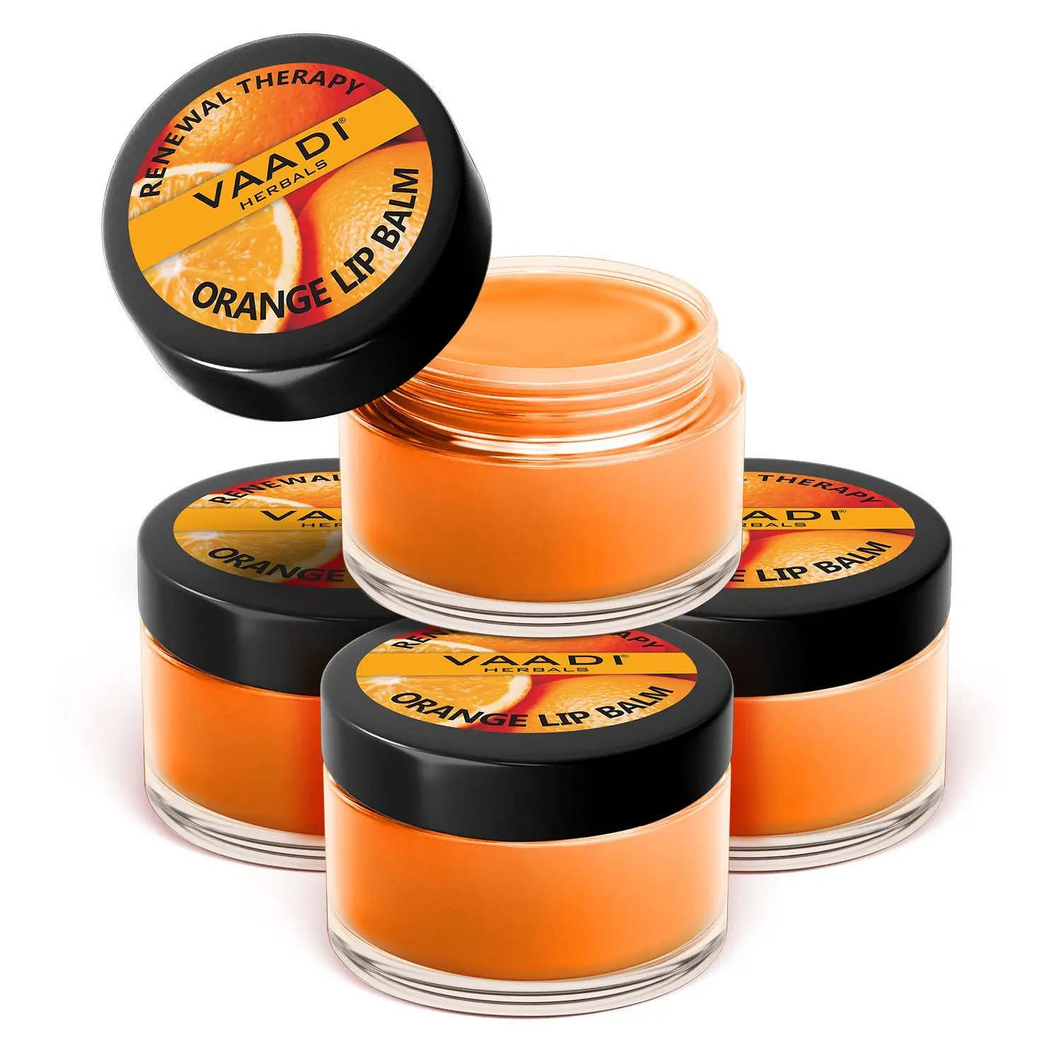 Vaadi Herbals Orange & Shea Butter Lip Balm Value Pack Of 4 (4 X 10 g)