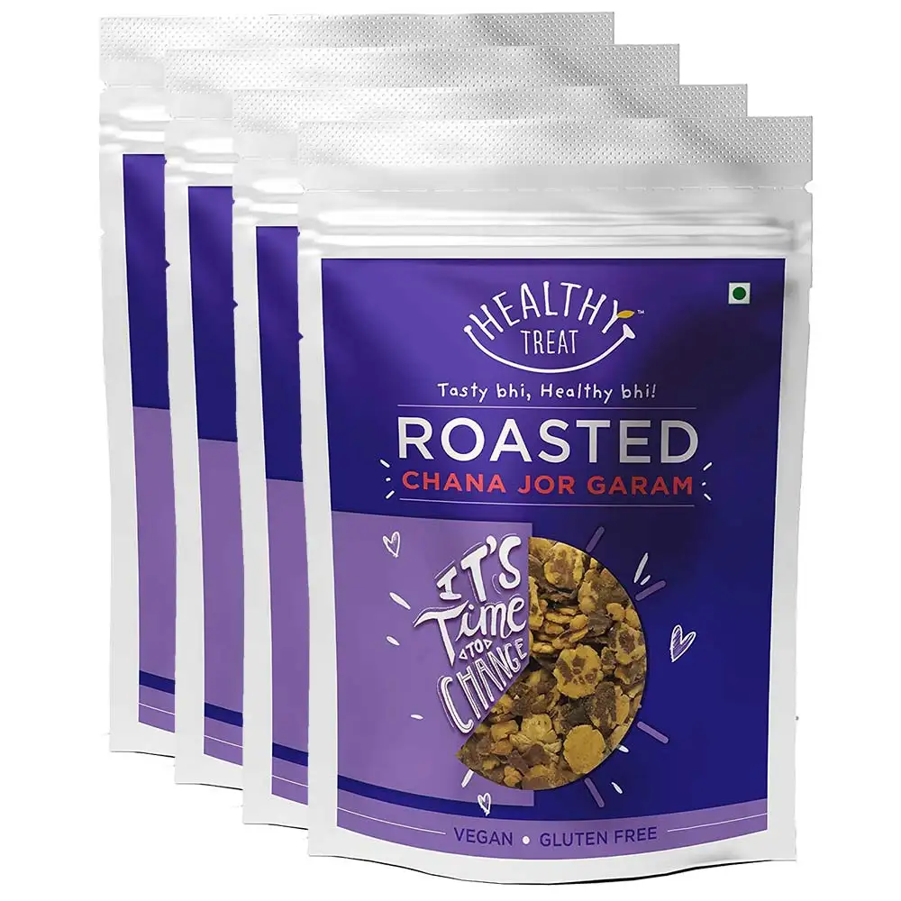 Healthy Treat Roasted Chana (Pack of 4),  Each 150g Jor Garam  0.600 kg