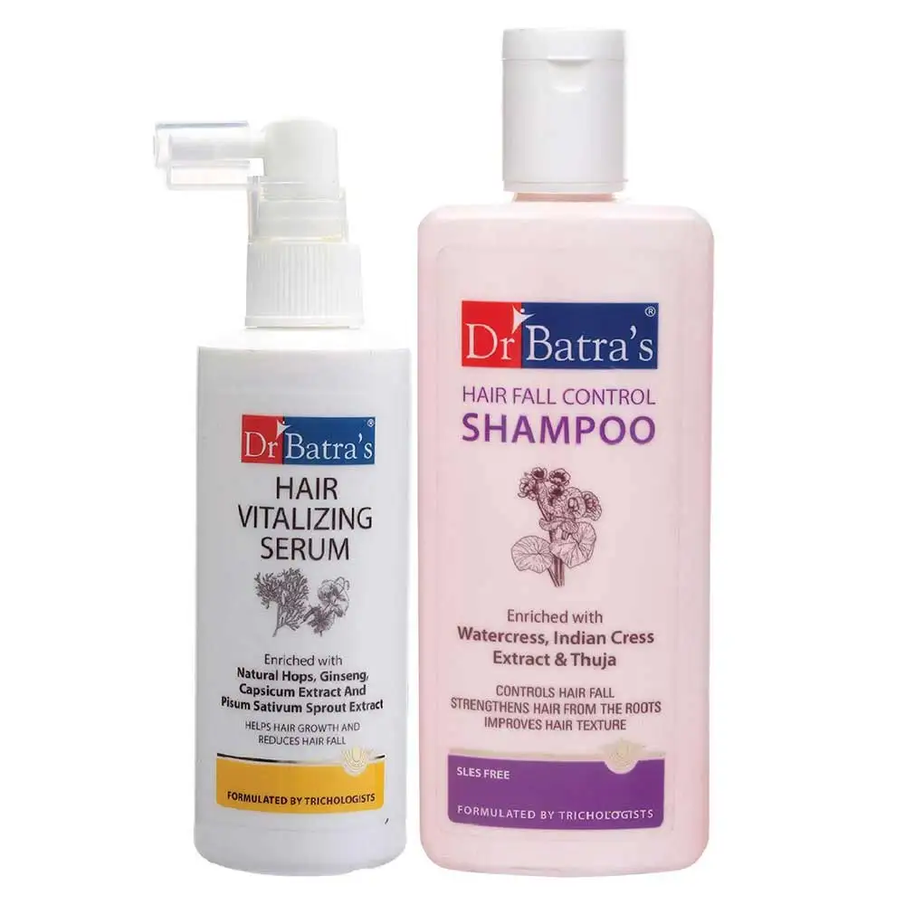 Dr Batra's Hair Vitalizing Serum & Hair Fall Control Shampoo- 200 ml Combo,  2 Piece(s)/Pack  Hair Fall