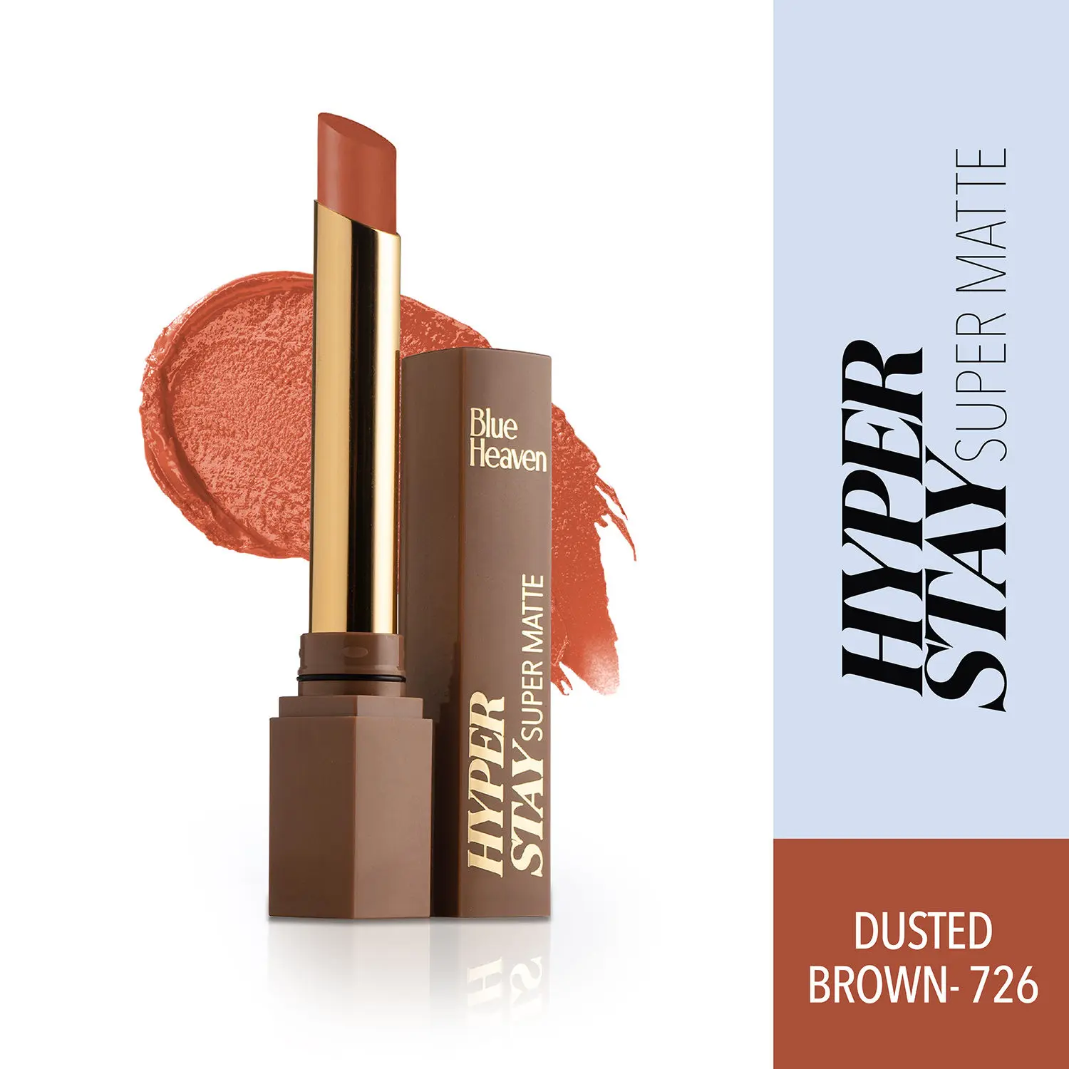 Blue Heaven Hyperstay Super Matte Lipstick, Dusted Brown, 726 (2.2 g)