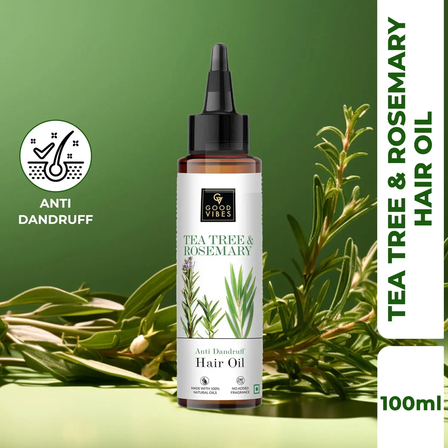 Good Vibes Tea Tree & Rosemary Anti Dandruff Hair Oil (100 ml)