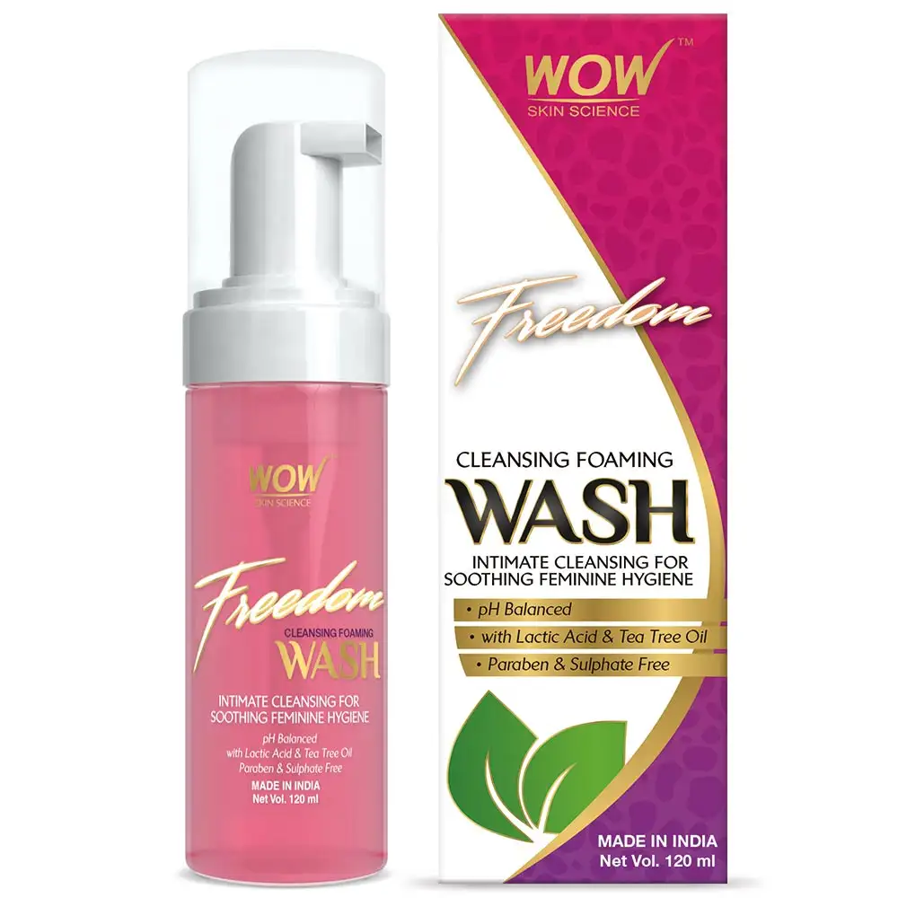 WOW Skin Science Freedom Cleansing Foaming Wash,  120 ml  with Lactic Acid & Tea Tree Oil