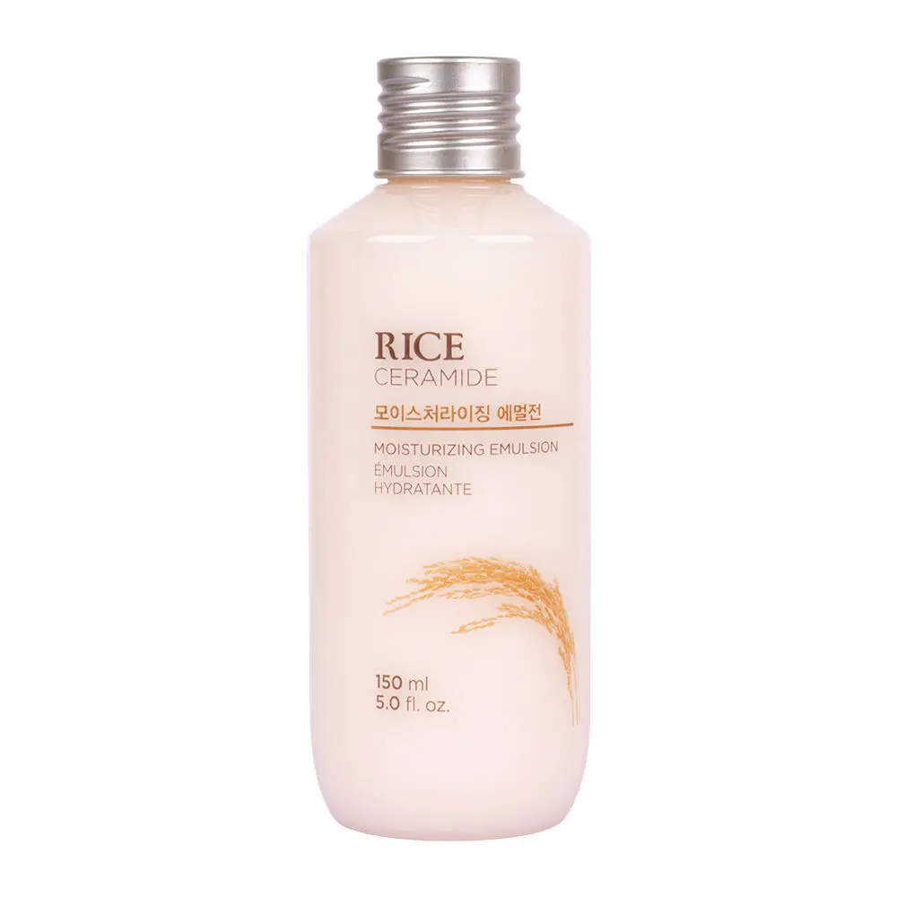 The Face Shop Rice & Ceramide Moisturizing Emulsion with Rice Extracts for brightening skin |Light weight emulsion for Moisturizing, |Locks Moisture For 12 Hours, For Soft And Glowing Skin |Korean Beauty products for all skin types, 150ml