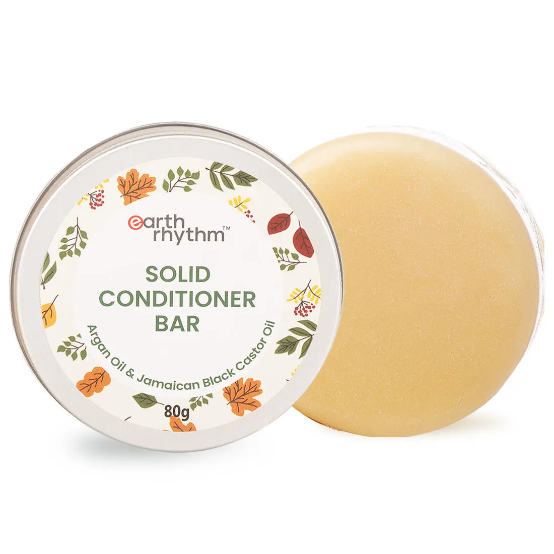 Earth Rhythm Solid Conditioner Bar Argan & Black Castor Oil Tin - 80 G