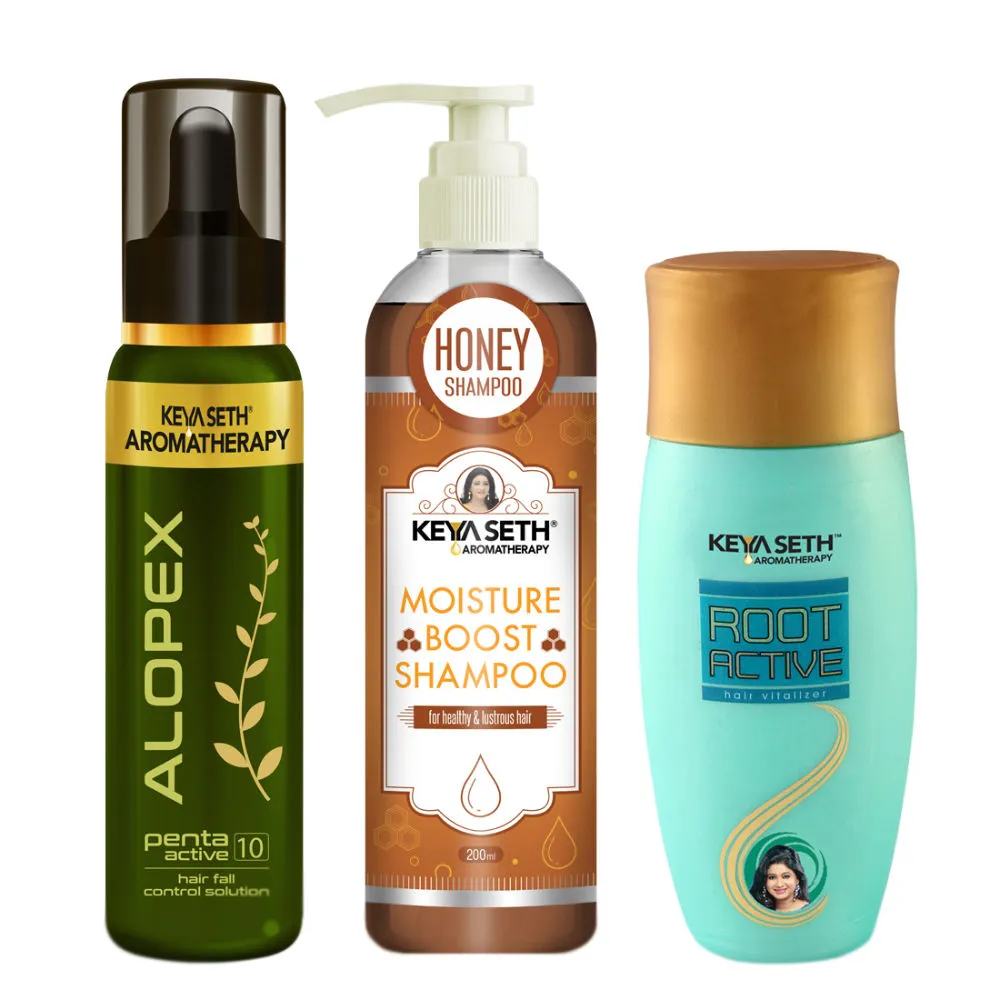 Keya Seth Aromatherapy Hair Care Combo Penta Active10 + Moistureboost Shampoo + Hair Vitalizer