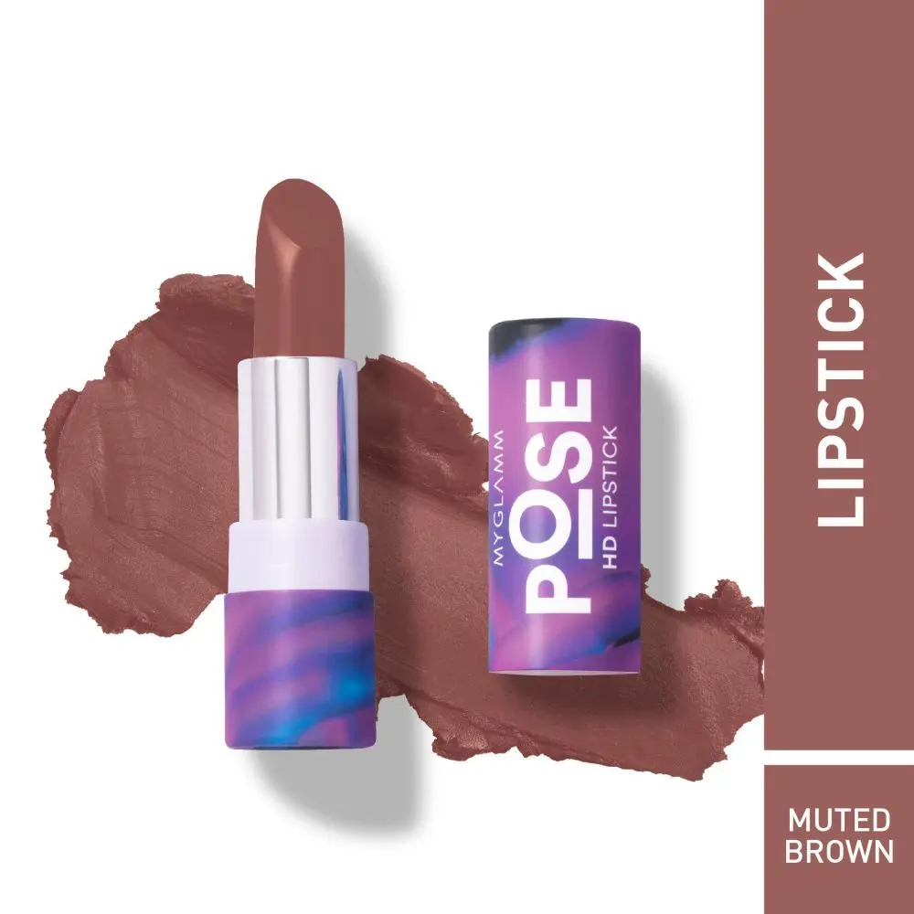 MyGlamm POSE HD Lipstick-Muted Brown-4gm