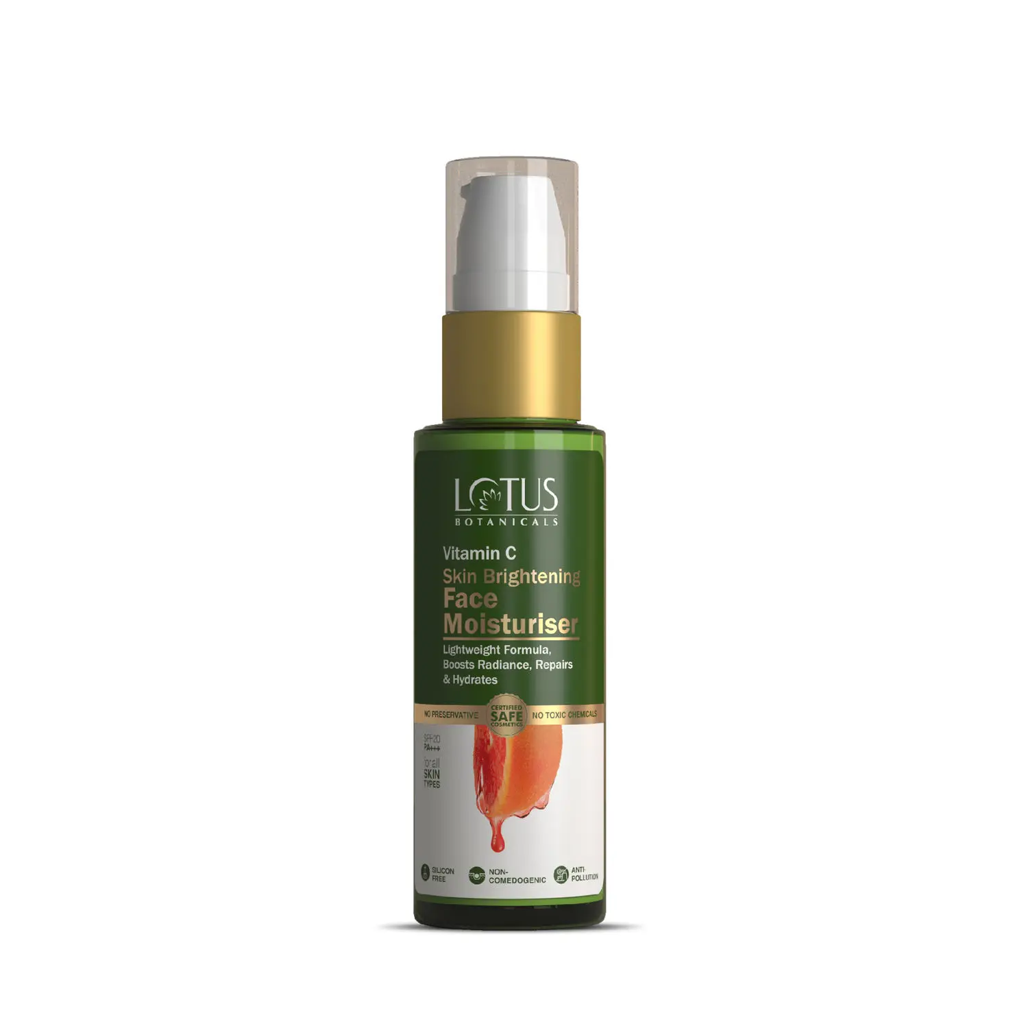 Lotus Botanicals Skin Brightening Face Moisturiser | Vitamin C | SPF 20 | PA+++ | Sulphate, Silicon & Chemical Free Face Cream | All Skin Types | 45g