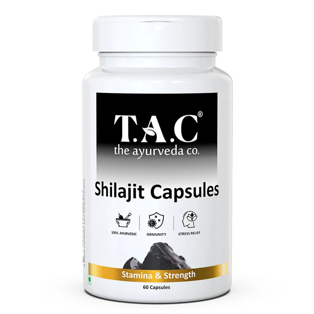 TAC - The Ayurveda Co. Shilajit Capsules for Men with Ashwagandha, Boost Immunity & Stamina