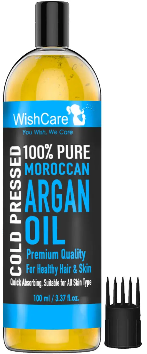 WishCare 100% Pure Cold Pressed Moroccan Argan Oil - for Healthy Hair & Skin (100 ml)