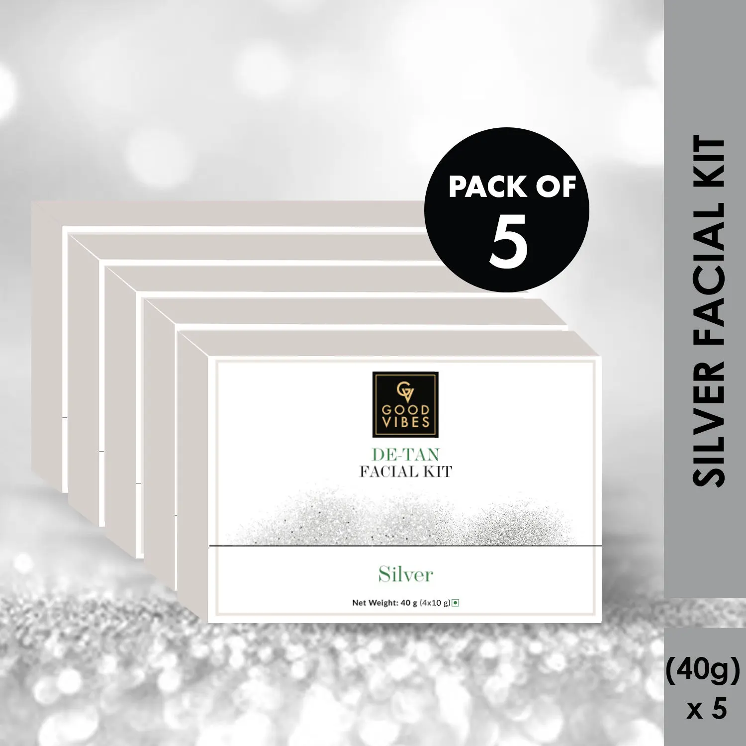 Good Vibes De- Tan Silver Facial Kit (Pack of 5)