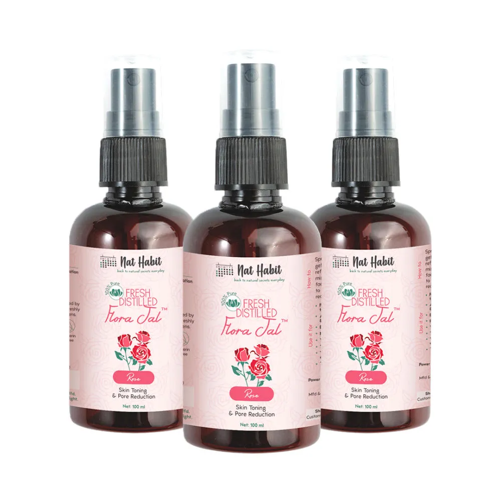 Nat Habit Fresh Distilled Floral Jal Rose - Pack Of 3