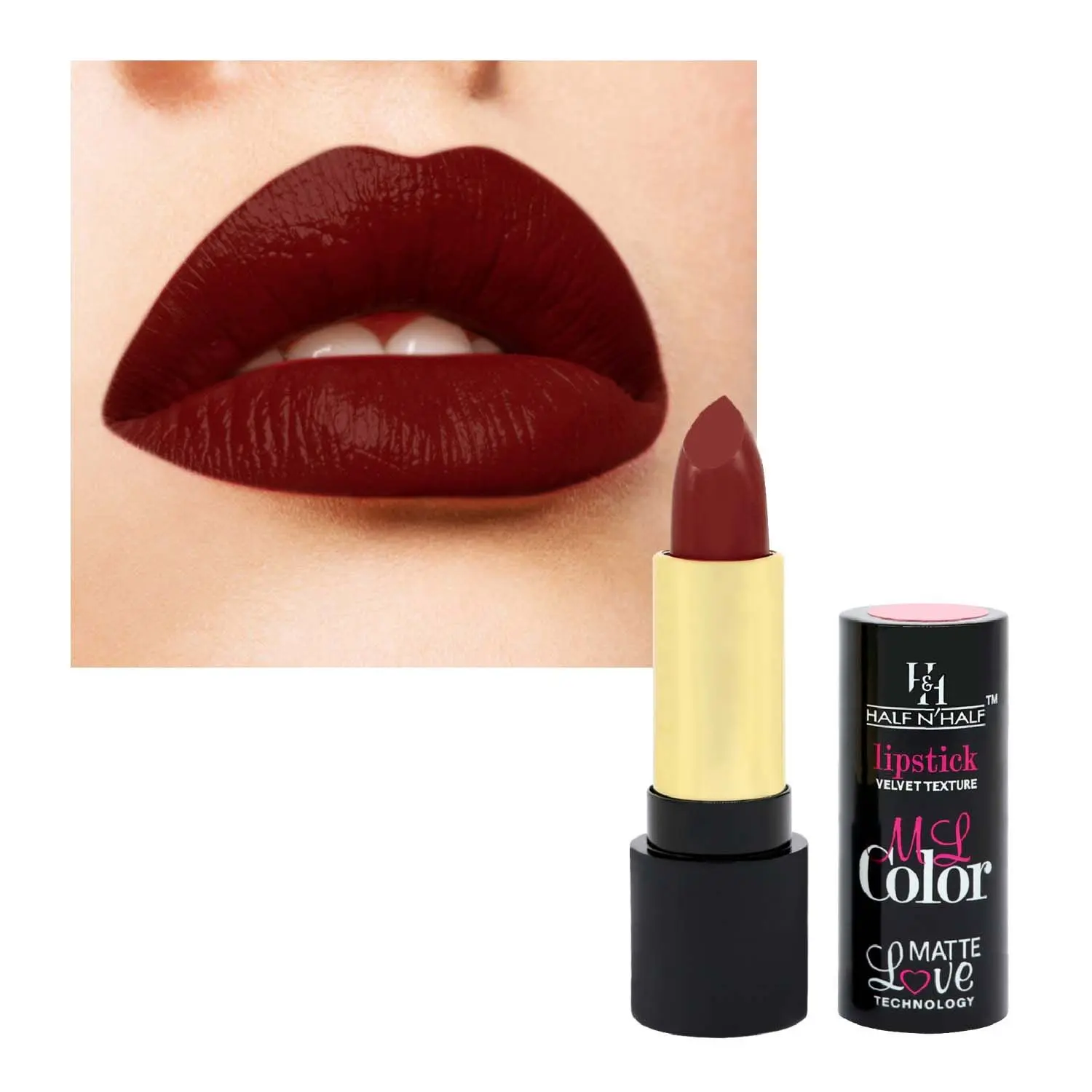 Half N Half Velvet Matte Texture Lipstick My Colour, Irish-Coffee (3.8gm)