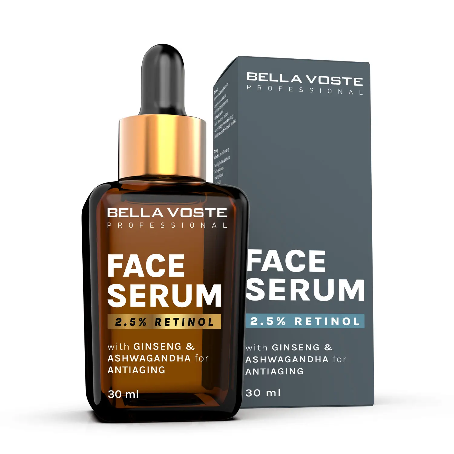 Bella voste Professional 2.5% RETINOL Face Serum with GINSENG & ASHWAGANDHA for ANTIAGING