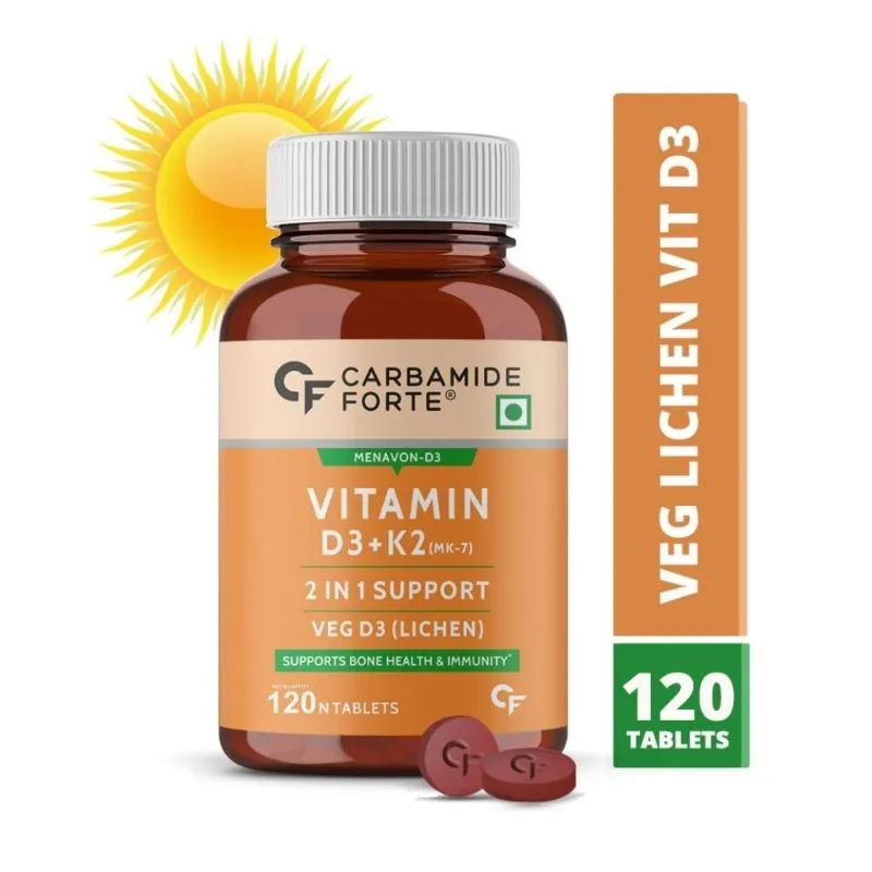 Carbamide Forte Vitamin D3 K2 - Mk7, Lichen Source With Vitamin K2 Mk7