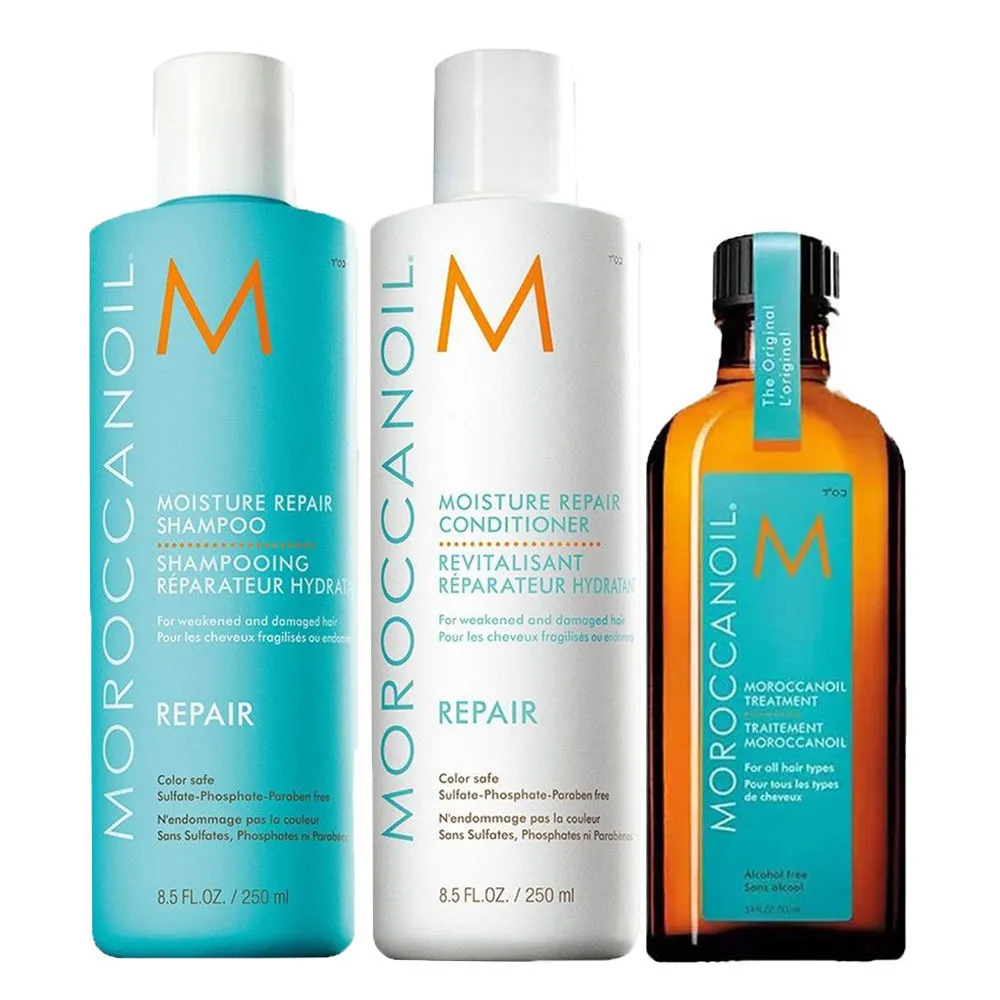 Moroccanoil Treatment, Repair Shampoo And Repair Conditioner - Repair Collection