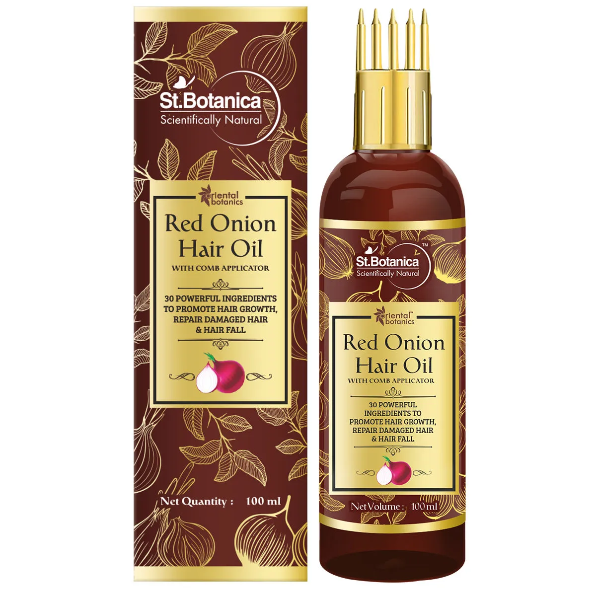 Oriental Botanics Red Onion Hair Oil With Comb Applicator