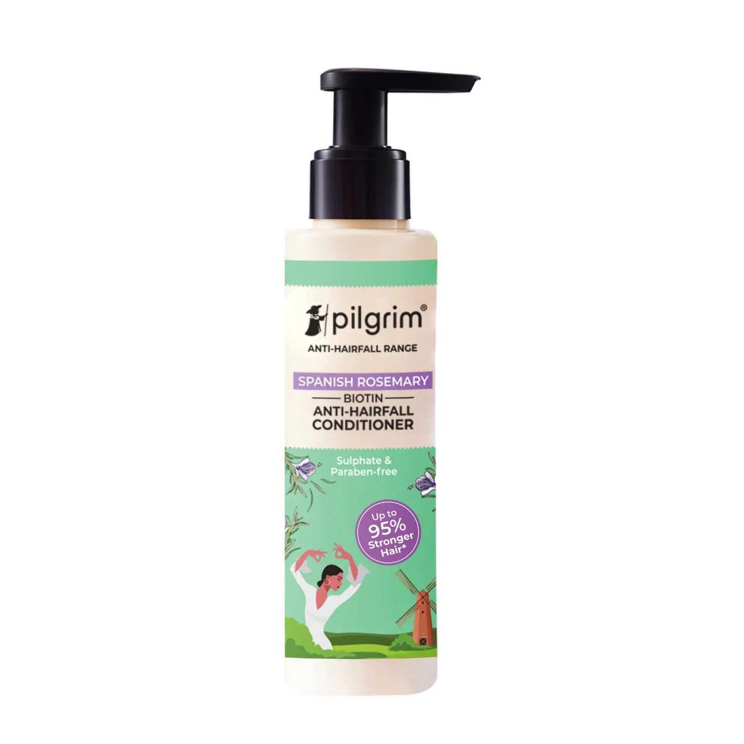 Pilgrim Rosemary & Biotin Anti-Hairfall Conditioner for Reducing Hair Fall , Strengthens Hair,200ml,Sulphate & Paraben-Free, For Men & Women