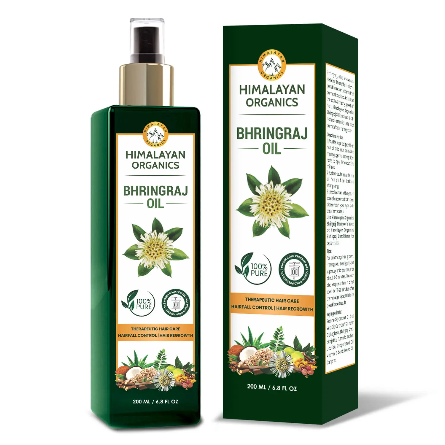 Himalayan Organics Bhringraj Oil for Hair Growth - 200ml | Ayurvedic Formula