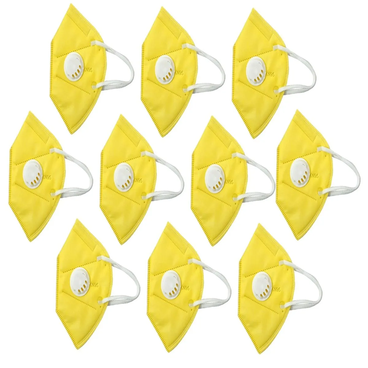 OOMPH Pack of 10 Anti-Pollution Reusable 5 Layer Mask - Yellow