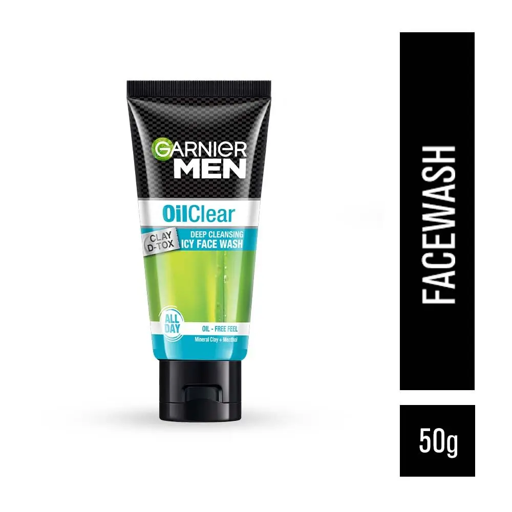 Garnier Men Oil Clear Clay D-Tox Deep Cleansing Icy Face Wash (50 g)