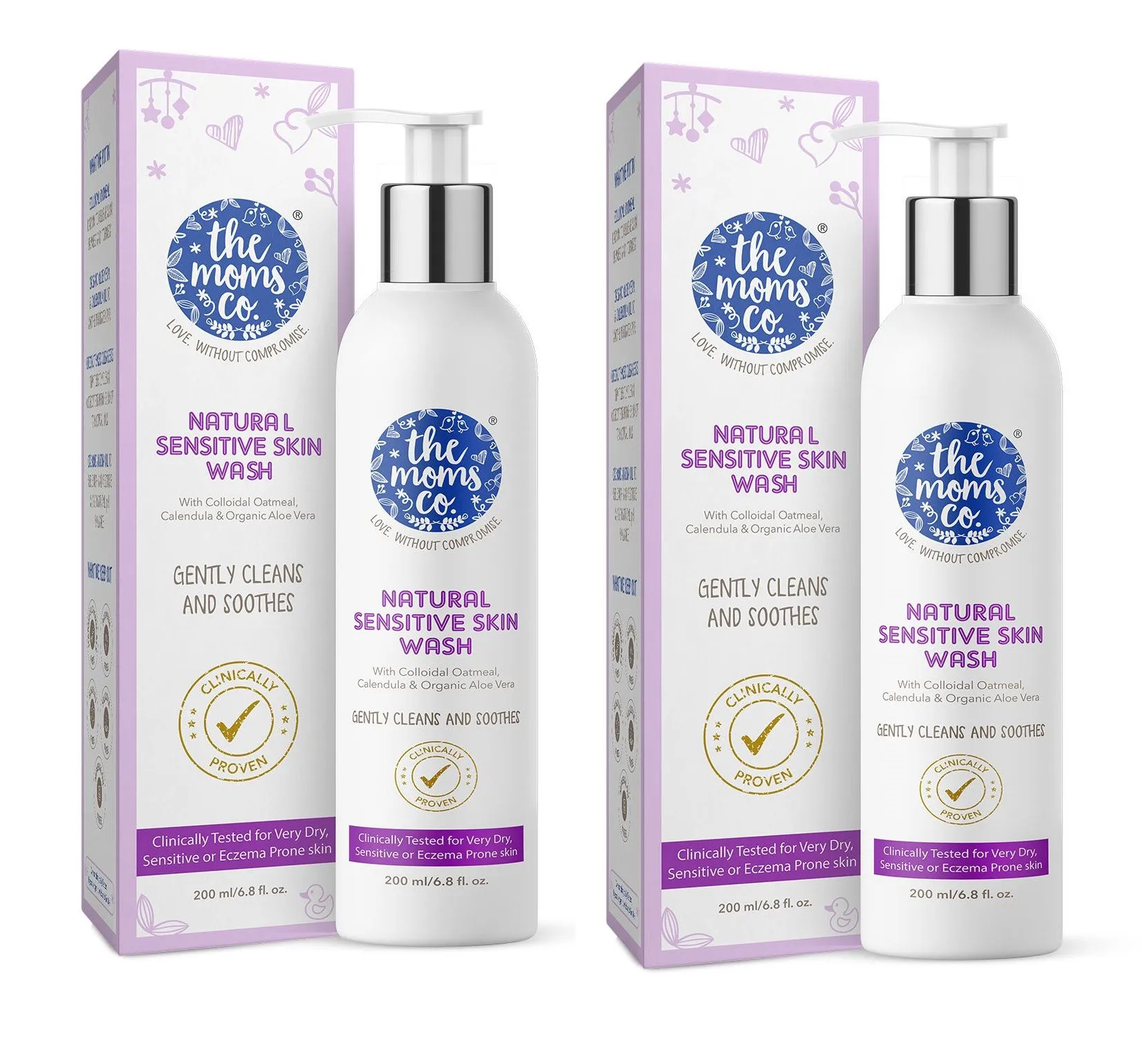 The Moms Co. Natural Soothing Relief Wash - Natural Sensitive Skin Wash - Pack Of 2