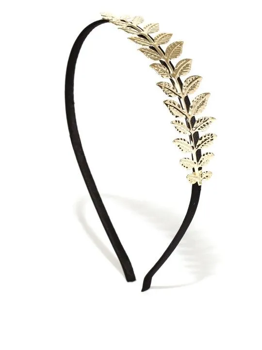 Toniq Black & Gold-Toned Leaf-Shaped Hairband