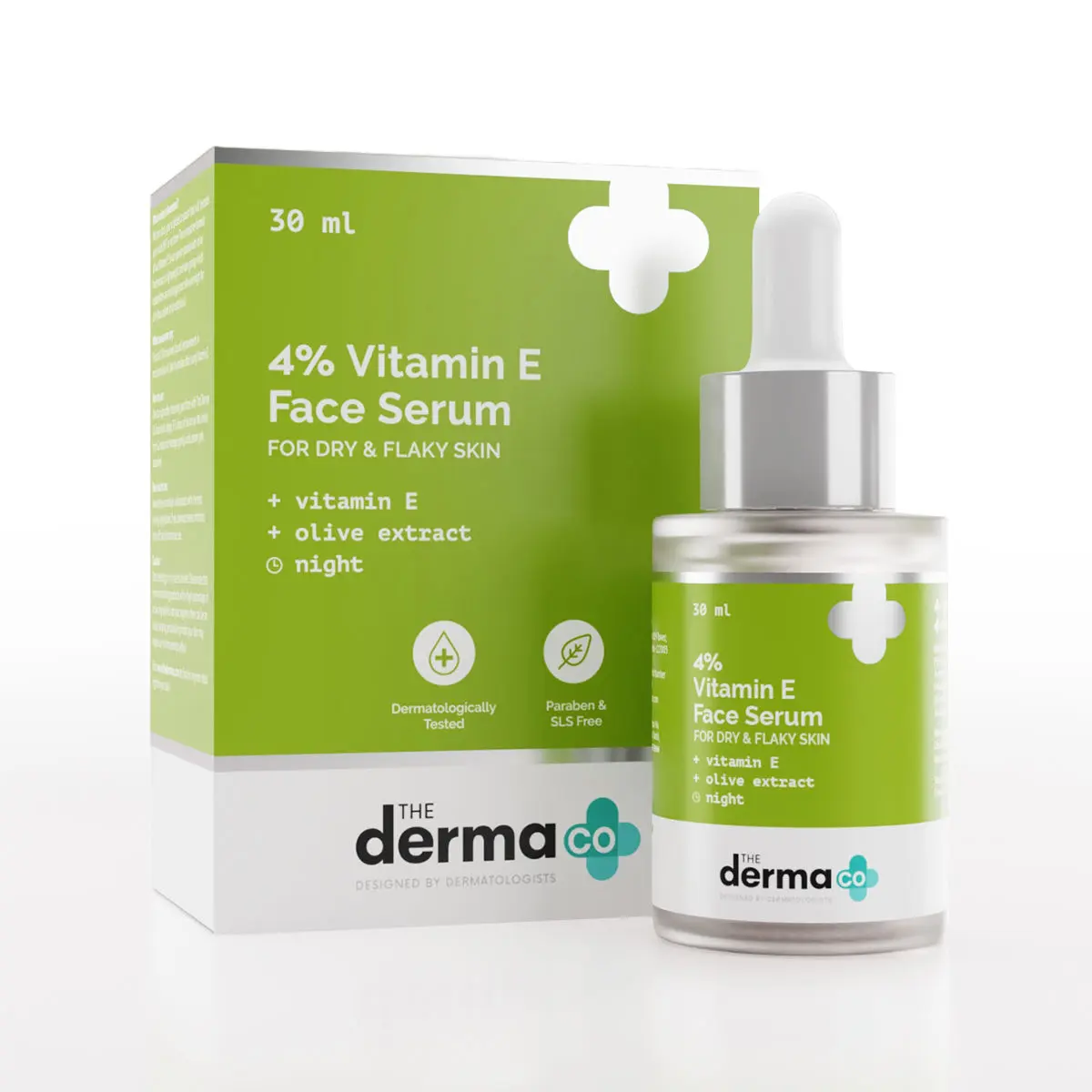 The Derma Co. 4% Vitamin E Face Serum with Vitamin E and Olive Extract for Dry & Flaky Skin - 30 ml