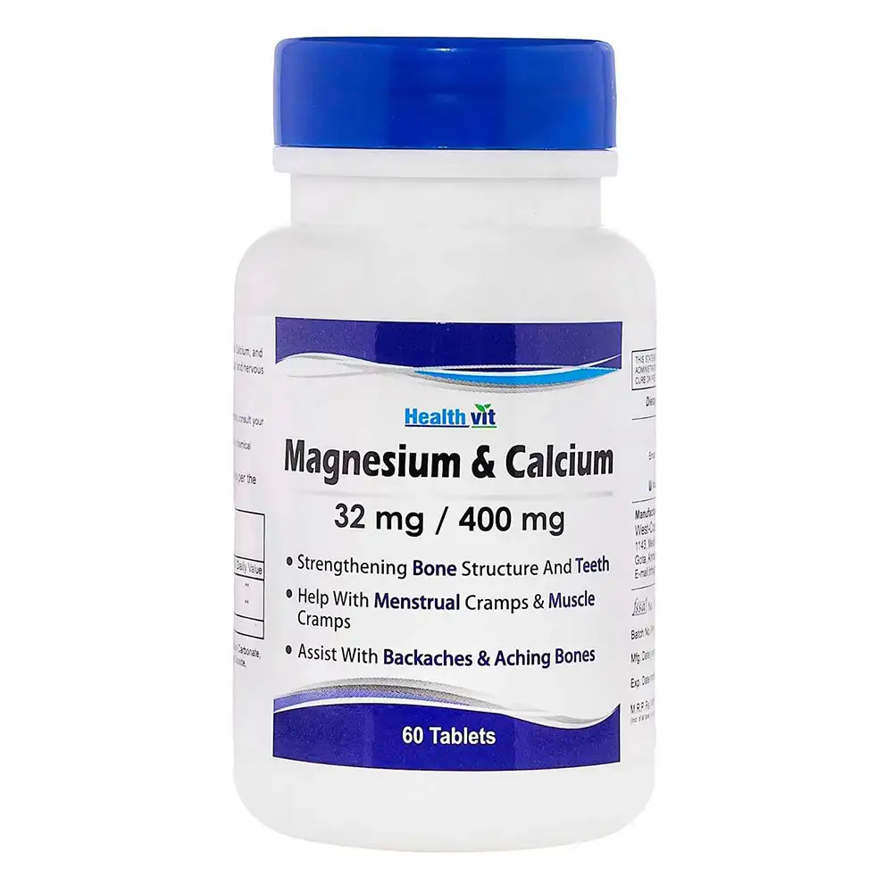 Healthvit Magnesium & Calcium,  60 tablet(s)  Unflavoured