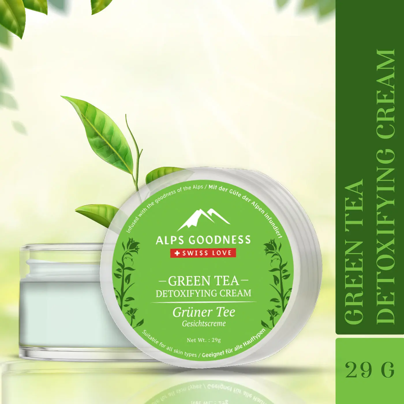 Alps Goodness Detoxifying Face Cream - Green Tea (29 gm)| Moisturizer for Face| Green Tea Face Cream