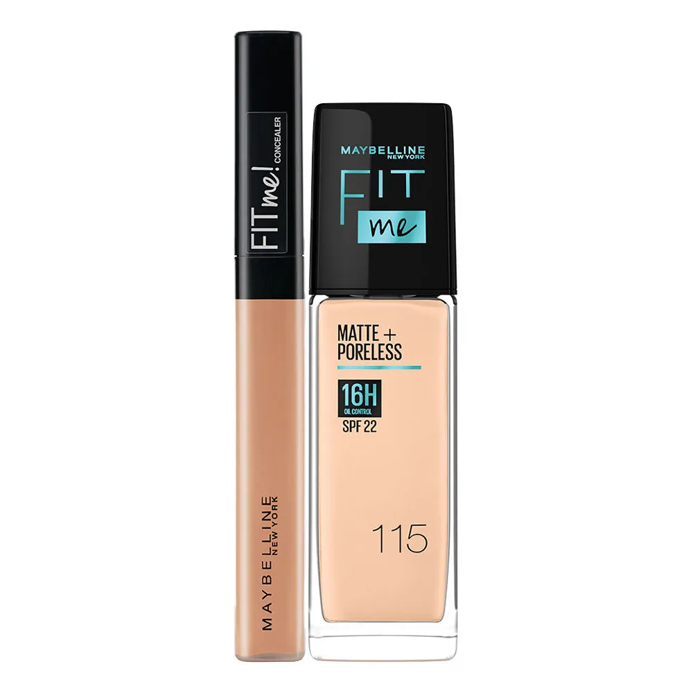 Maybelline New York Fit Me Foundation 115 Ivory + Fit Me Concealer 10 Light Combo