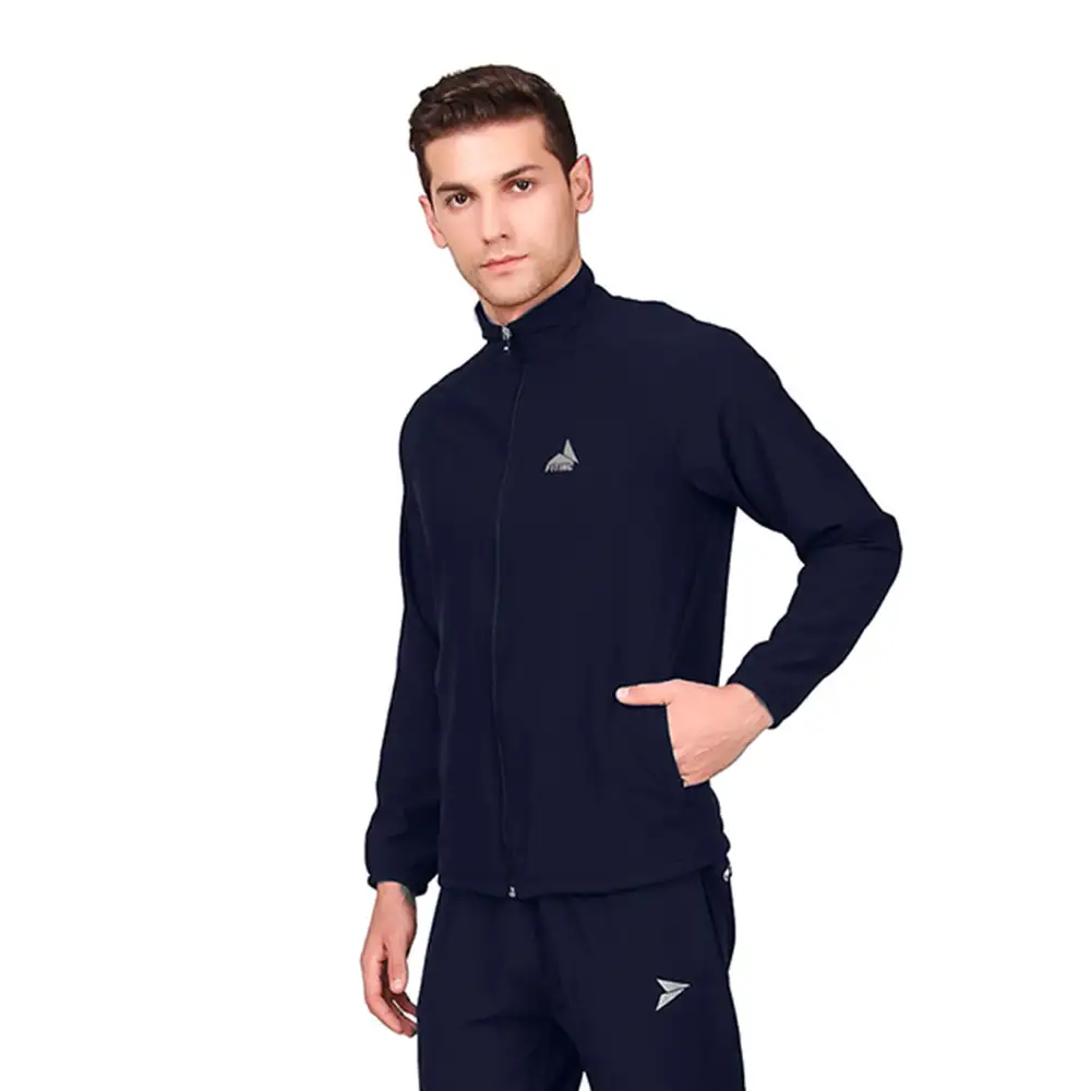 Fitinc Men's Polycotton Regular Fit Track Suit with Two Zipper Pockets,  Navy Blue  Large