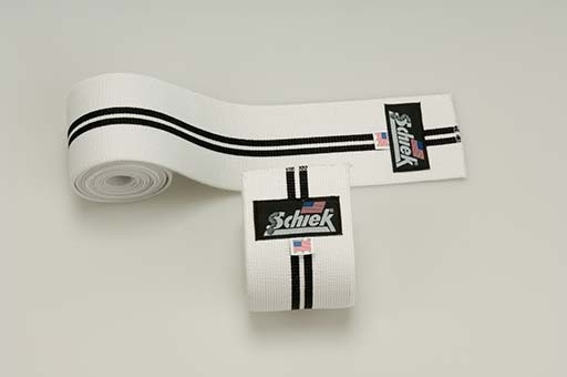 Schiek's Sports 78" Knee Wraps with Velcro Closure White Model 1178WV