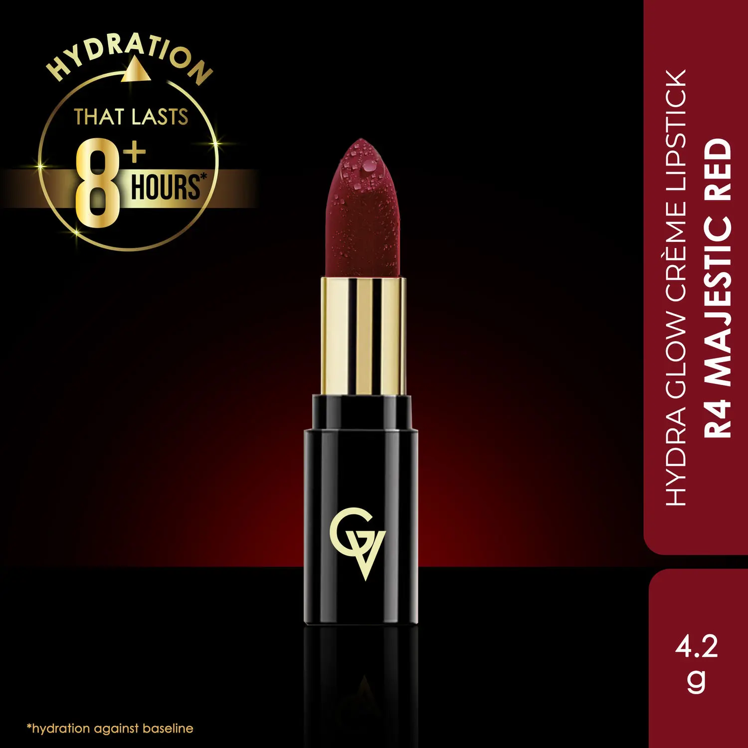 Good Vibes HydraGlow Creme Lipstick | Avocado Oil & Vitamin E | Majestic Red (R4) - (4.2g)