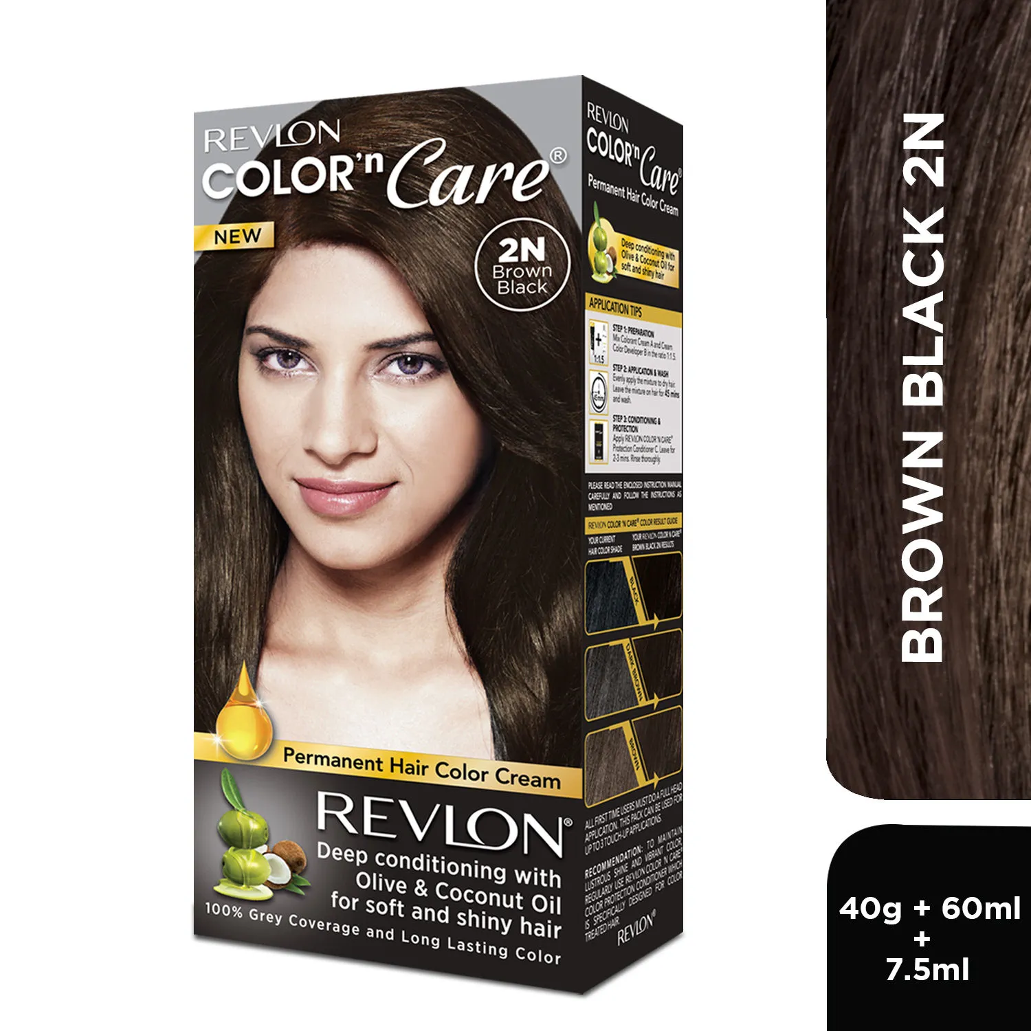 Revlon Color N Care Permanent Hair Color Cream - Brown Black 2N