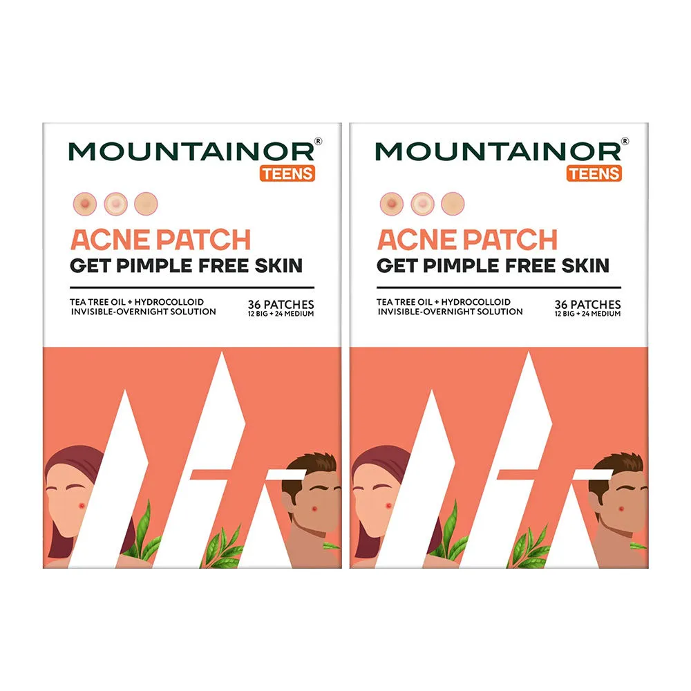 Mountainor Acne Pimple Patch - Tea Tree Oil + Hydrocolloid Patches - For Teens - Pack Of 2