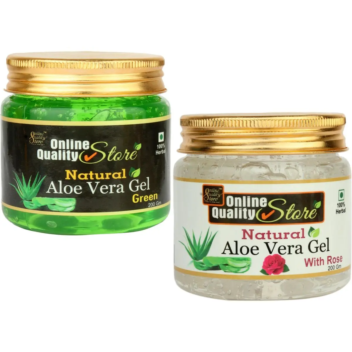 Online Quality Store Aloe Vera Gel - 400 g (Set of 2) |Non-Toxic Aloe Vera Gel for Acne, Scars, Glowing & Radiant Skin Treatment{alovera_w_200_g_200}