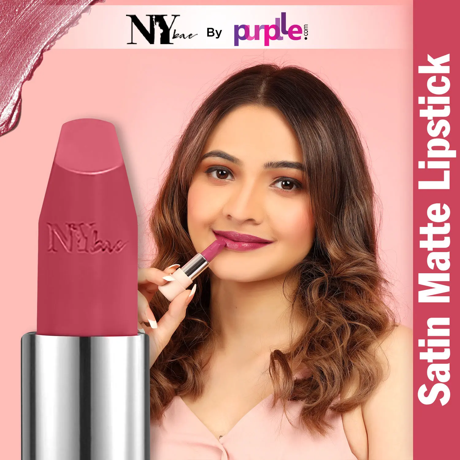 NY Bae Satin Matte Lipstick - Merry Mauve 11 (4.2 g) | Mauve | Silky Smooth Texture | High Shine | Weightless | With Vitamin A & E