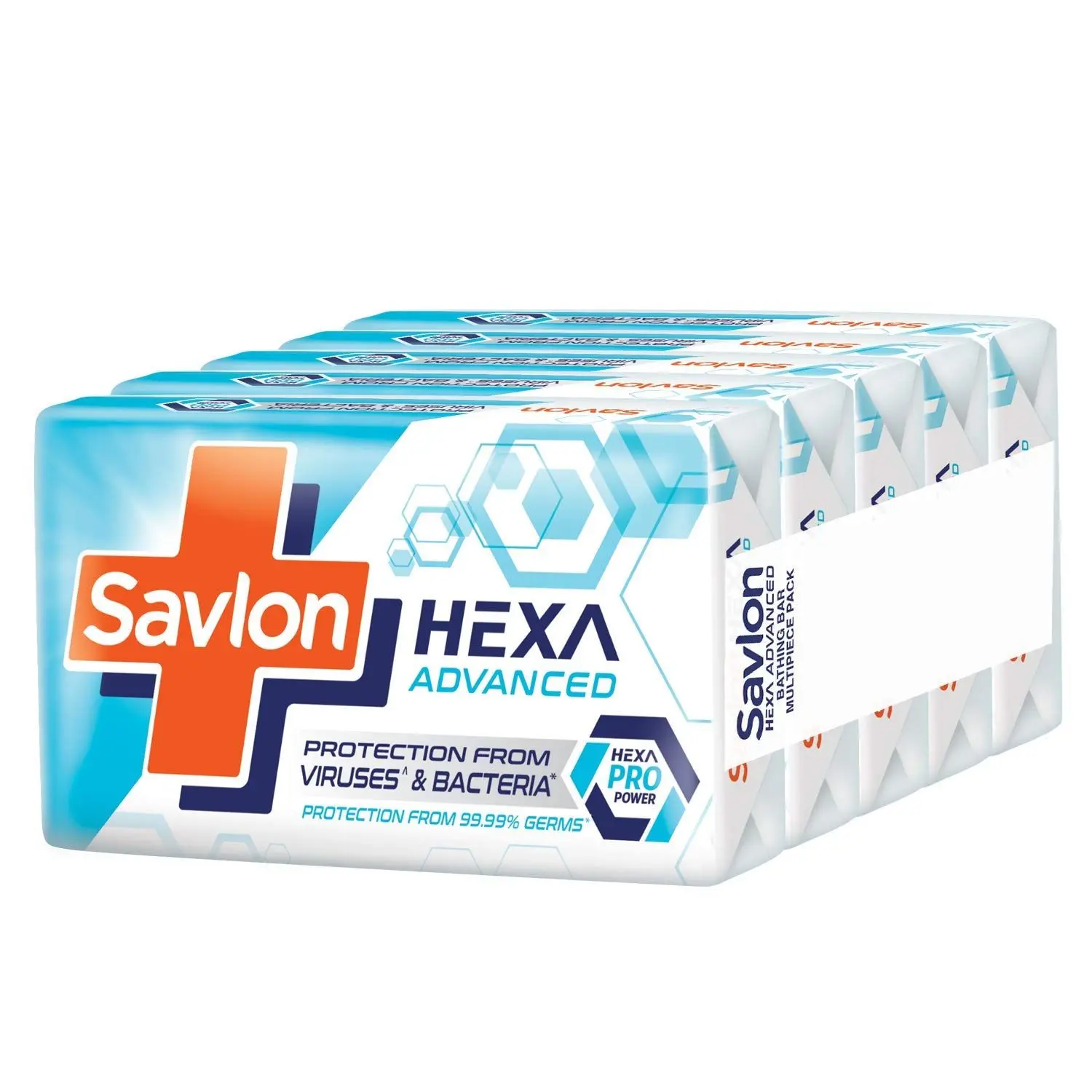 Savlon Hexa Advanced Germ Protection Bathing Soap Bar, 125 g (Pack of 5)