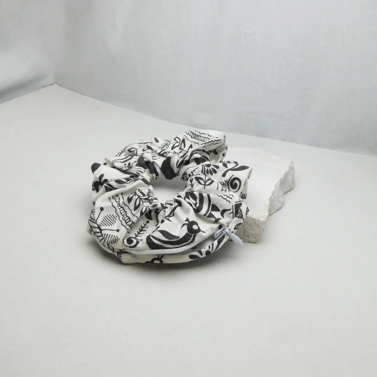 Soho Boho Studio Monochrome Zipper Scrunchie