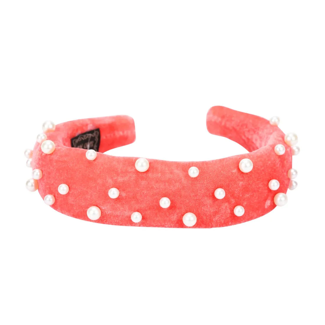 YouBella Hair Jewellery Velvet Fabric Pearl Pink 1 Head Band (YBHAIR_41334)