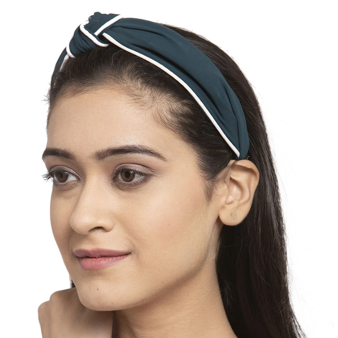 Ferosh Teal White Knot Hair Band