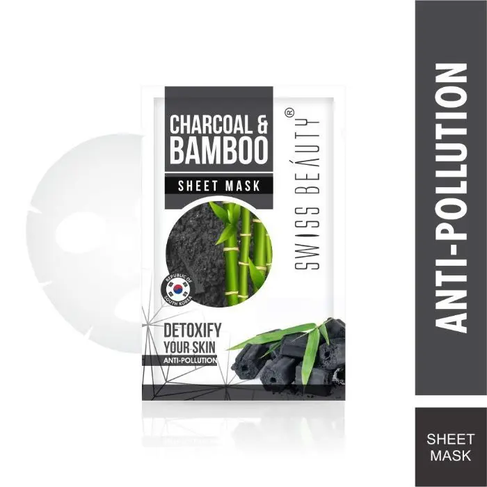 Swiss Beauty Anti-Pollution Sheet Mask Charcoal+Bamboo (22 ml)