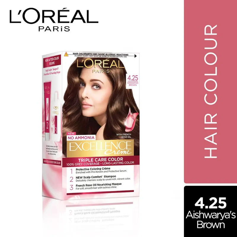 L'Oreal Paris Excellence Creme Triple Care Hair Color - 4.25 Aishwarya's Brown