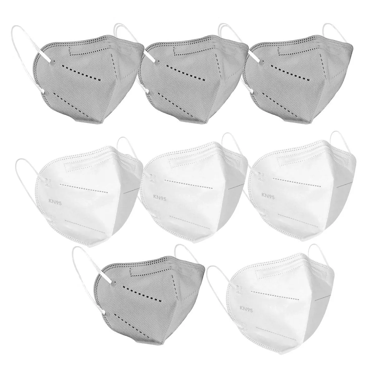 OOMPH Kn95 / N95 Anti-pollution Reusable 5-layer Pack Of 8 Mask (grey,white)