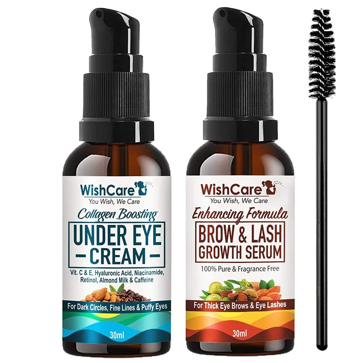 WishCare Ultimate Eye Care Combo - Under Eye Cream & Brow-Lash Growth Serum Oil - 30 Ml each