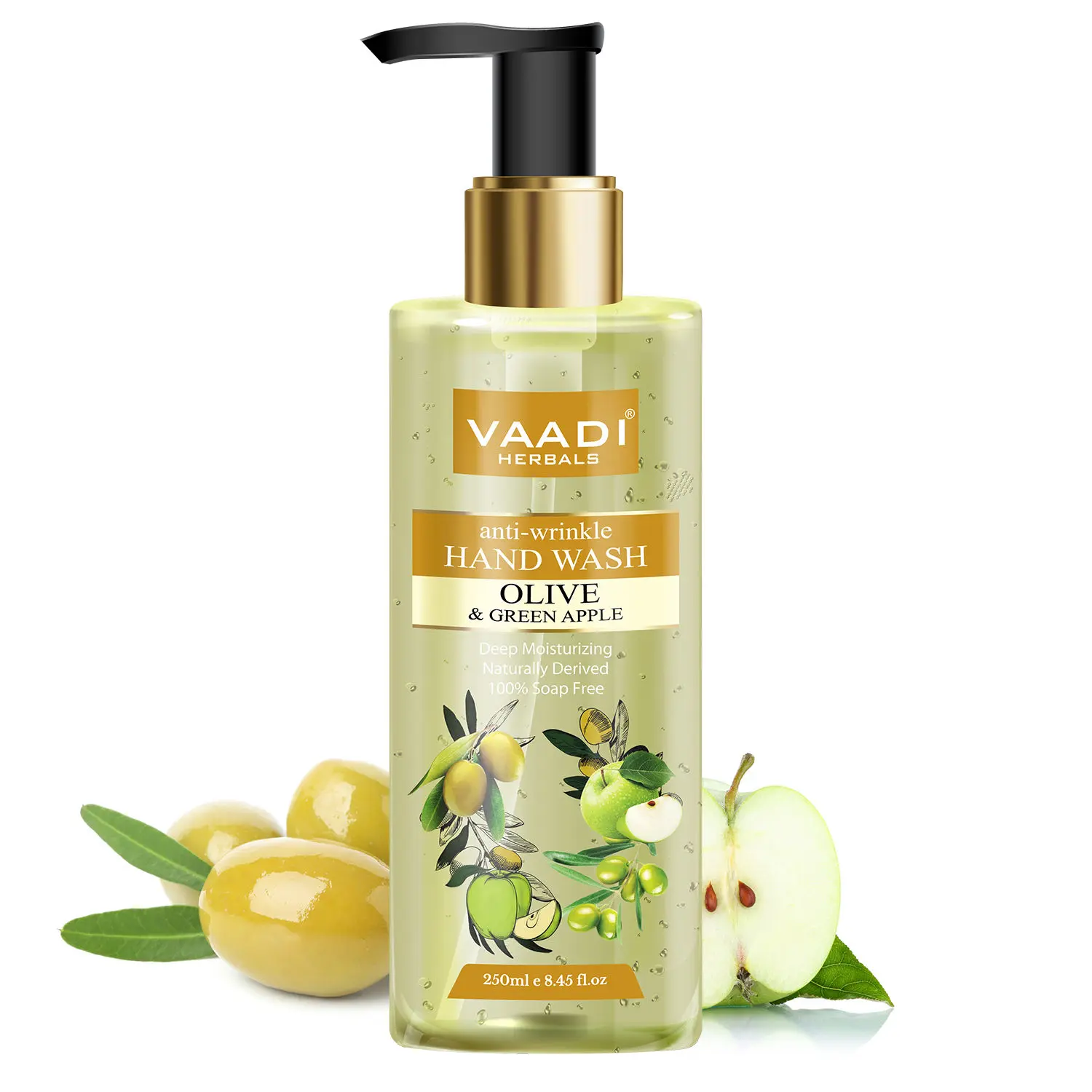 Vaadi Herbals Anti-Wrinkle Olive and Green Apple Hand Wash (250 ml)