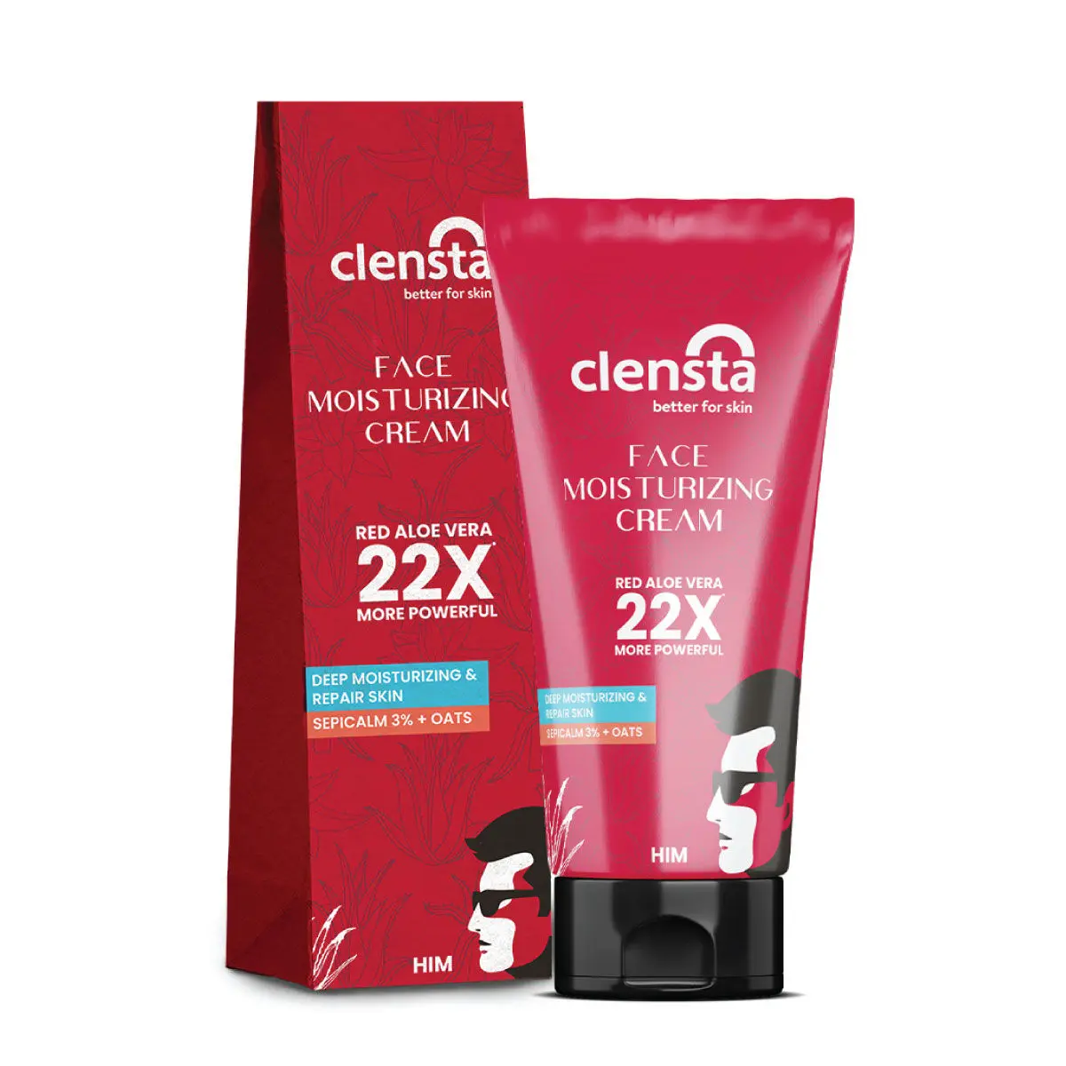 Clensta Face Moisturizing Cream With 3% Sepicalm & Goodness of Oats | Nourishes Skin, Deep Moisturizing & Repair Skin | For All Skin Type | 50 gm | For Him