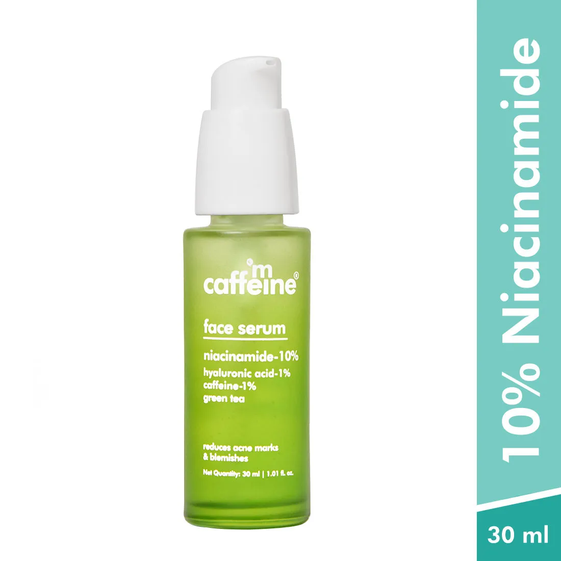 MCaffeine Green Tea & 10% Niacinamide Face Serum for Reducing Blemishes & Acne Marks | Controls Oil